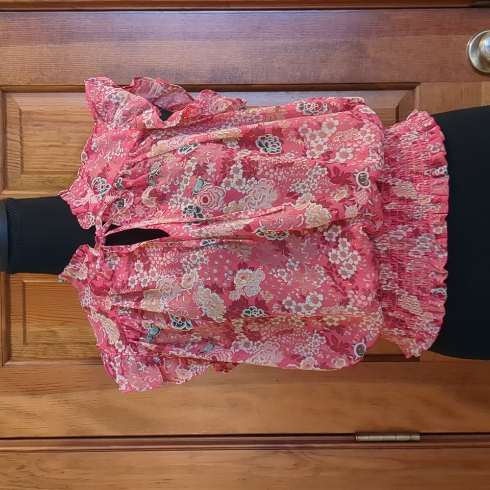 Rachel Zoe Pink Floral Crop Top - Picture 2 of 9